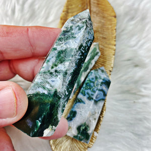 Moss Agate Towers - Dreamy Moss Agate - The Bead N Crystal & Enclave Gems