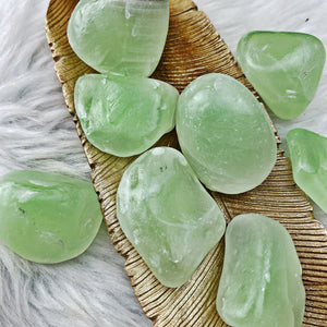 Emerald Calcite Tumbled Stone UV Reactive! - The Bead N Crystal & Enclave Gems