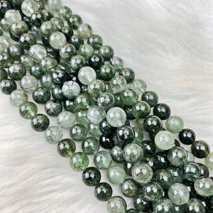 Rutilated (Green) Quartz 8 mm - The Bead N Crystal & Enclave Gems