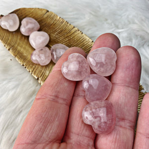 Rose Quartz Hearts Sm - CUTE - The Bead N Crystal & Enclave Gems