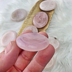Rose Quartz Worry Stone Palm Stone (835) - The Bead Shoppe