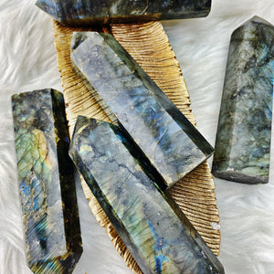 Labradorite Towers - Med - FLASHY - The Bead N Crystal & Enclave Gems