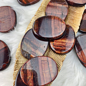 Red Tiger's Eye Palm Stone (855) - The Bead Shoppe