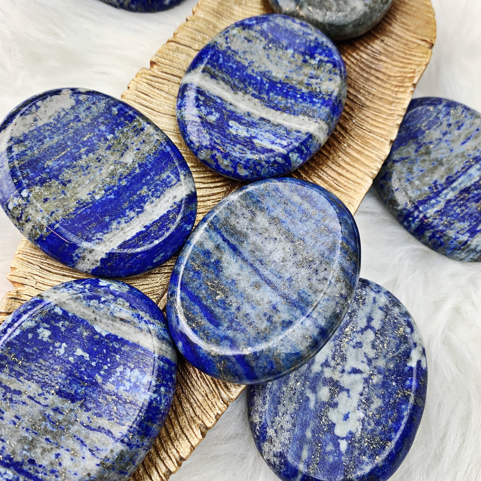 Lapis The & Crystal Enclave Worry Palm Gems (858) Bead N Lazuli | Stone Stone