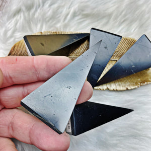 Shungite TALL Pyramid - Gorgeous - The Bead N Crystal & Enclave Gems