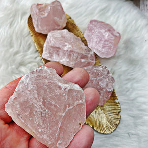 Rose Quartz - LG Raw from Madagascar - The Bead N Crystal & Enclave Gems