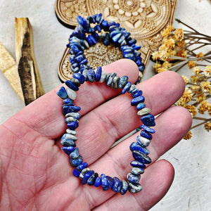 Lapis Lazuli Chip Stretch Bracelet - The Bead N Crystal & Enclave Gems