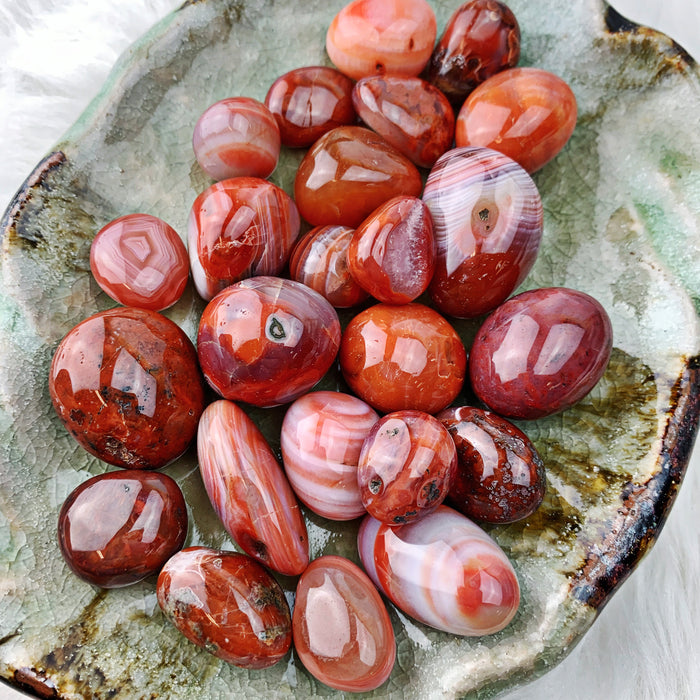 Red Agate Tumbled Stones (Set of 3) (881)