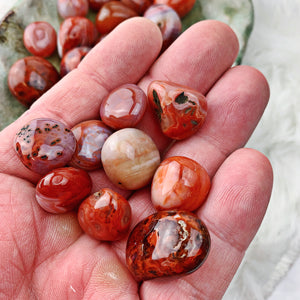 Red Agate Tumbled Stones (Set of 3) (881) - The Bead Shoppe
