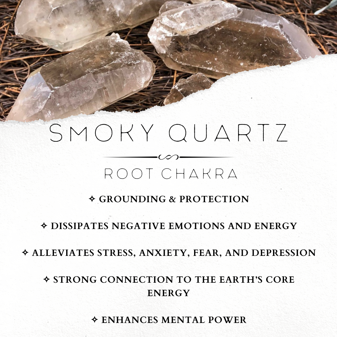 Anti-Anxiety Bracelet, Smoky Quartz Crystal, Carnelian & Black Onyx