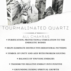 Tourmalinated Quartz 8 mm - The Bead N Crystal & Enclave Gems