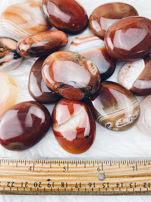 Carnelian Palm Stones - The Bead N Crystal & Enclave Gems