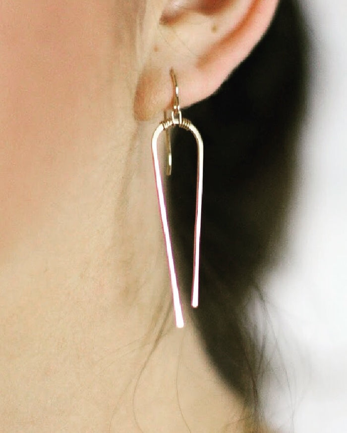 Sans-Stone - Uneven Pinchers Earrings - 14k Gold Fill